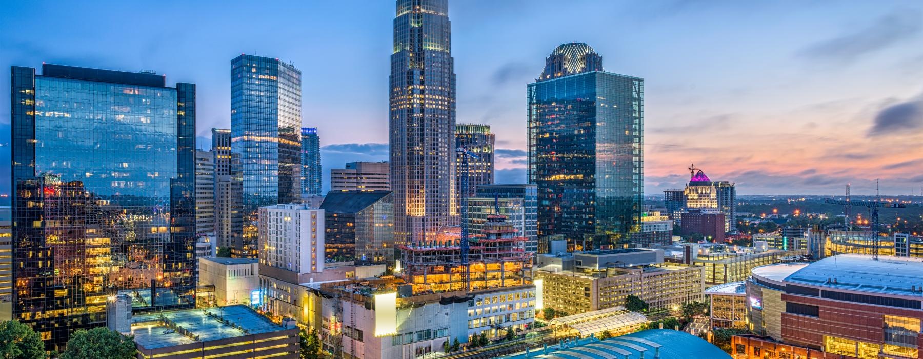 a city with tall buildings