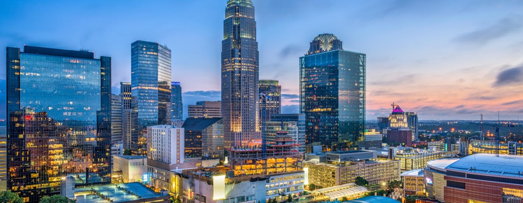 a city with tall buildings